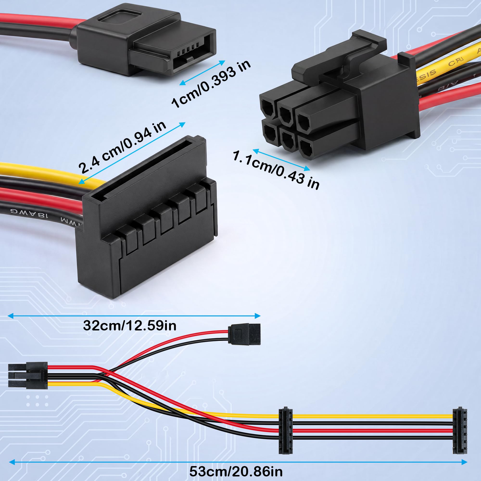 Amazon.co.jp: VORZOKISPL 6ピンからデュアルSATA 15ピン + SATA 6ピン